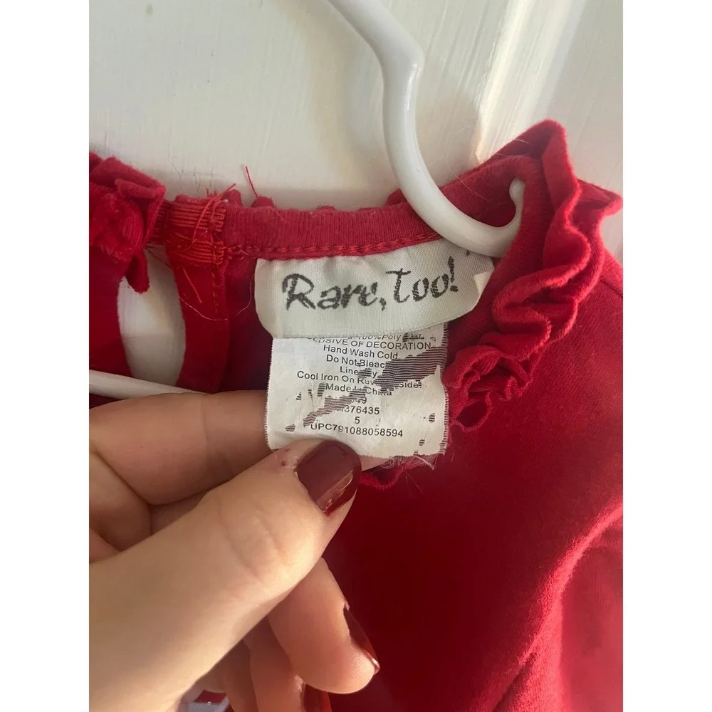 Little Girls Holiday Candy Cane Red and White Striped Tutu Dress Sz‎ 5